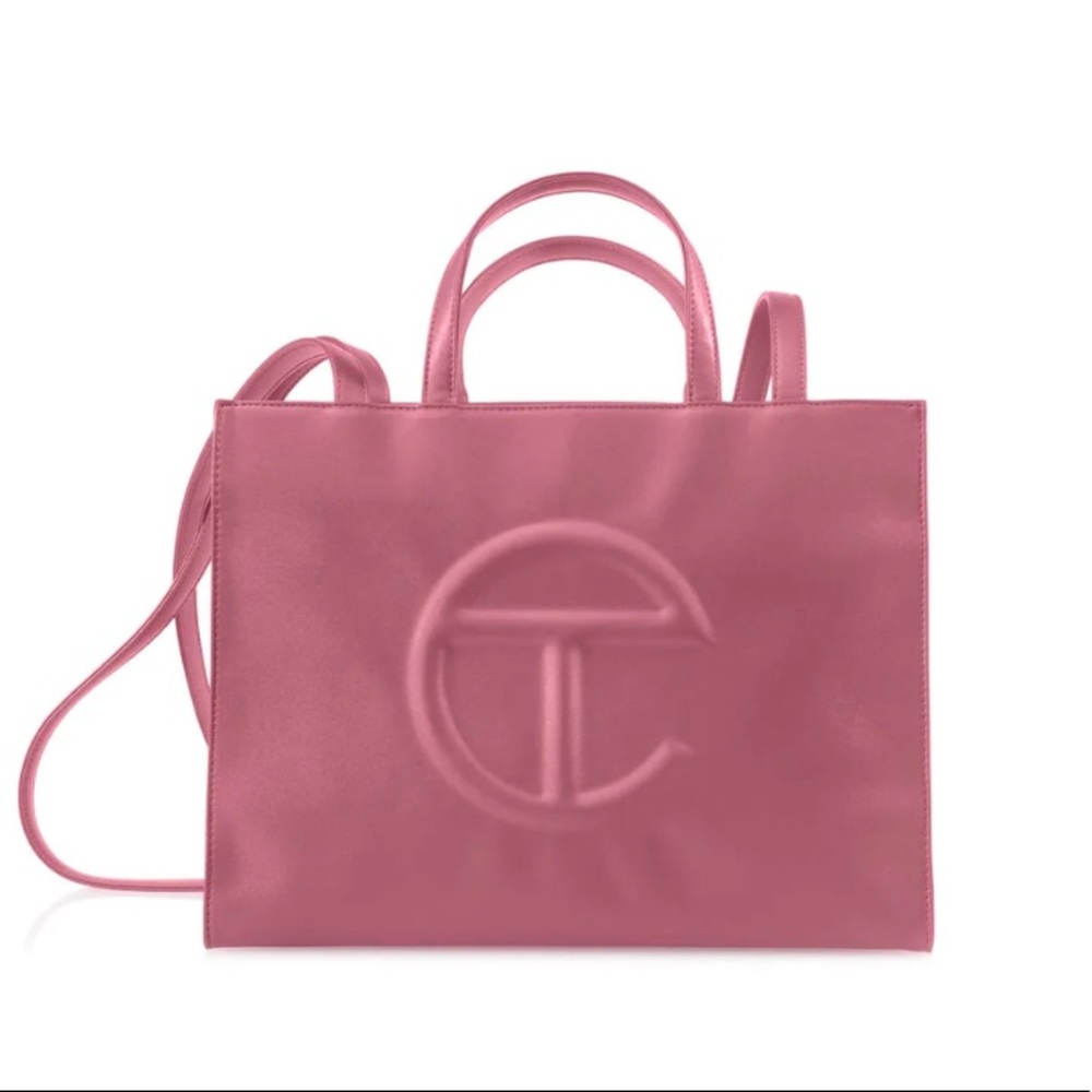 TELFAF Corned Beef Pink Medium Shopping Bag NWT